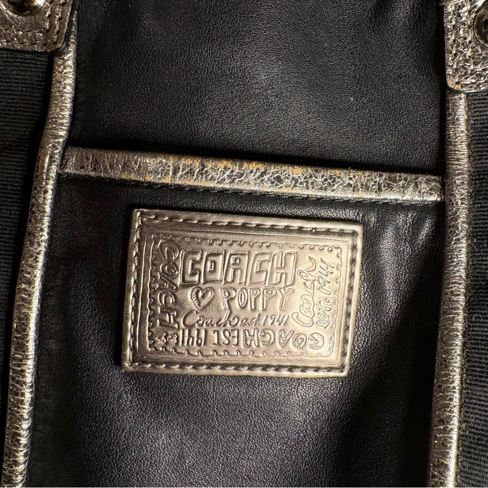 Coach Poppy Black Leather Convertible Bag - Picture 2 of 9